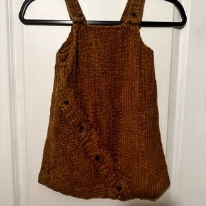 Zara Girls Corduroy Overall Jumper Dress w/ Assym. Buttons - Size 6 - Like New
